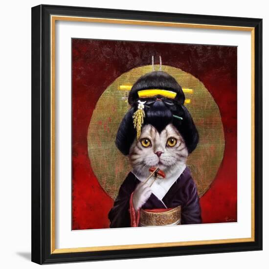 Kyoto Kitty-Lucia Heffernan-Framed Art Print