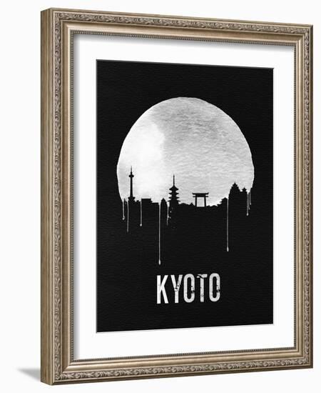 Kyoto Skyline Black-null-Framed Art Print