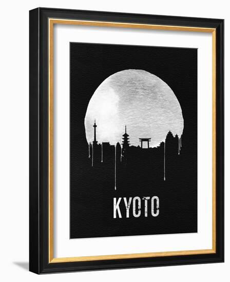 Kyoto Skyline Black-null-Framed Art Print