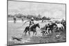 Kyrgyz Crossing a River, Kyrgyzstan, 1895-null-Mounted Giclee Print