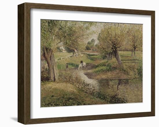 L'Abreuvoir, Eragny-Camille Pissarro-Framed Giclee Print