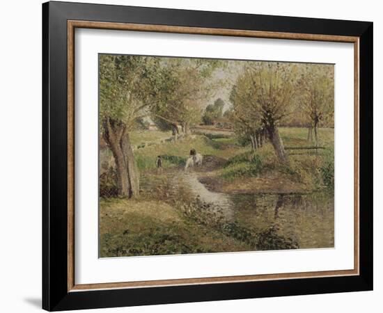 L'Abreuvoir, Eragny-Camille Pissarro-Framed Giclee Print