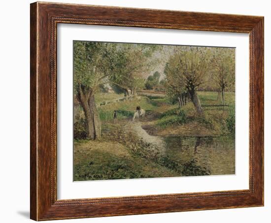 L'Abreuvoir, Eragny-Camille Pissarro-Framed Giclee Print