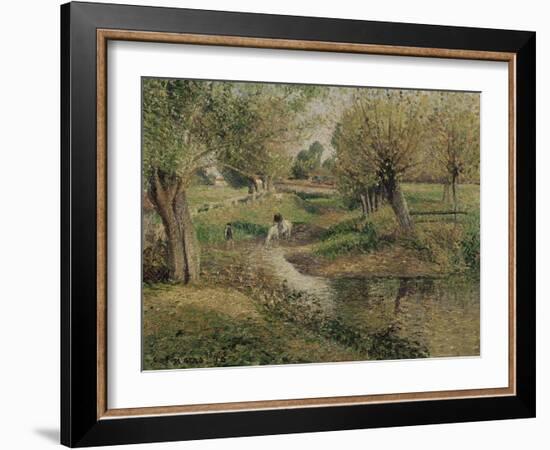 L'Abreuvoir, Eragny-Camille Pissarro-Framed Giclee Print