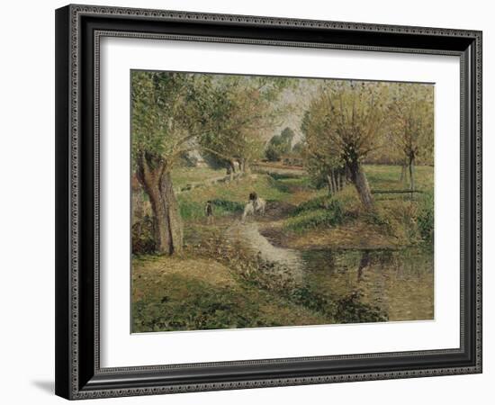 L'Abreuvoir, Eragny-Camille Pissarro-Framed Giclee Print