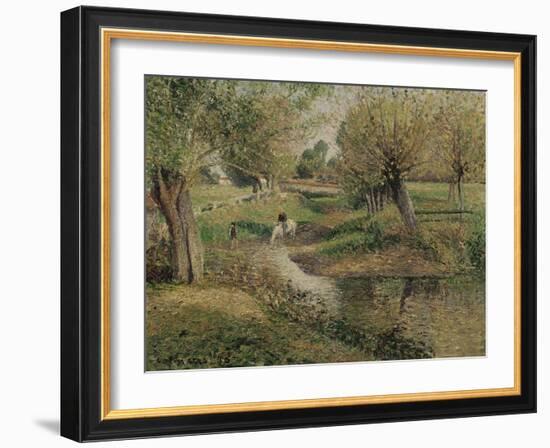 L'Abreuvoir, Eragny-Camille Pissarro-Framed Giclee Print