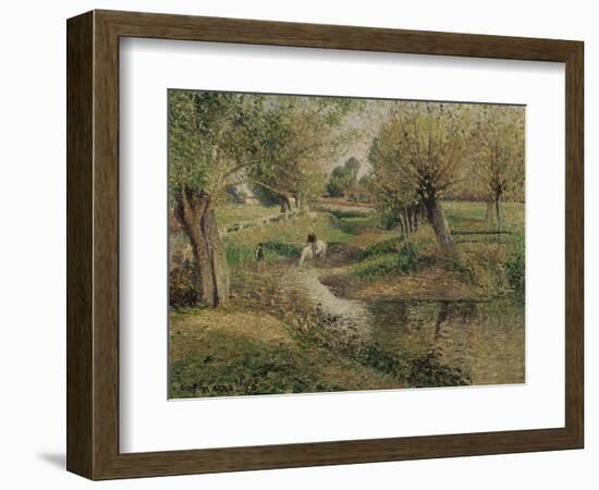 L'Abreuvoir, Eragny-Camille Pissarro-Framed Giclee Print