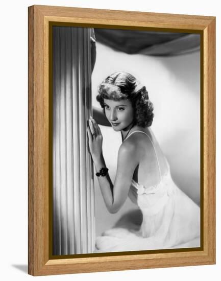 L'actrice americaine Barbara Stanwyck (1907- 1990) (b/w photo)-null-Framed Stretched Canvas