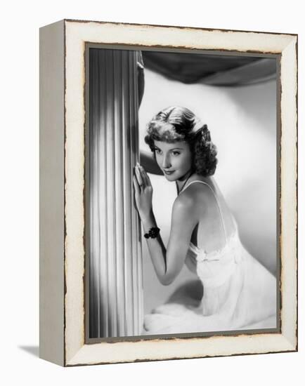 L'actrice americaine Barbara Stanwyck (1907- 1990) (b/w photo)-null-Framed Stretched Canvas