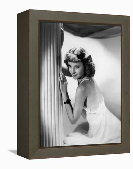 L'actrice americaine Barbara Stanwyck (1907- 1990) (b/w photo)-null-Framed Stretched Canvas