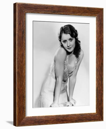 L'actrice americaine Barbara Stanwyck (1907- 1990) (b/w photo)-null-Framed Photo