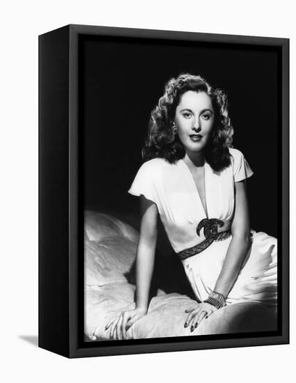 L'actrice americaine Barbara Stanwyck (1907- 1990) dans les annees 40 (b/w photo)-null-Framed Stretched Canvas