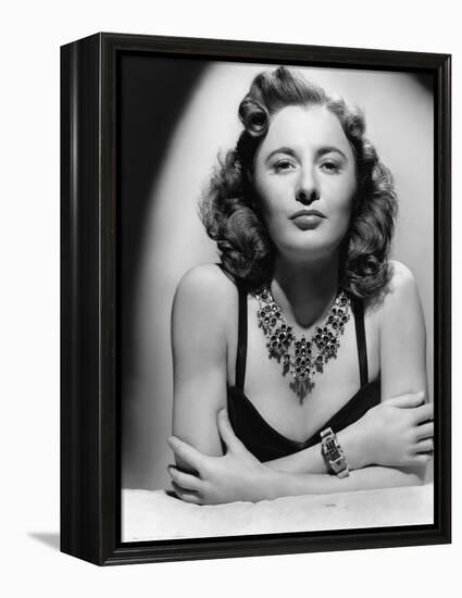 L'actrice americaine Barbara Stanwyck (1907- 1990) en, 1942 (b/w photo)-null-Framed Stretched Canvas