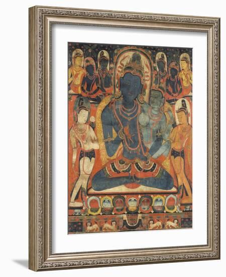 L'âdibuddha Vajrasattva (rDo-rje semsdpa') et sa parèdre-null-Framed Giclee Print