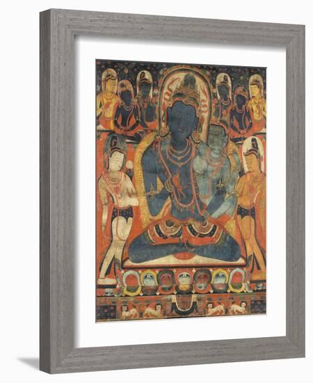 L'âdibuddha Vajrasattva (rDo-rje semsdpa') et sa parèdre-null-Framed Giclee Print