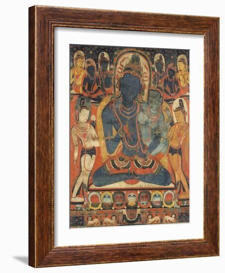 L'âdibuddha Vajrasattva (rDo-rje semsdpa') et sa parèdre-null-Framed Giclee Print