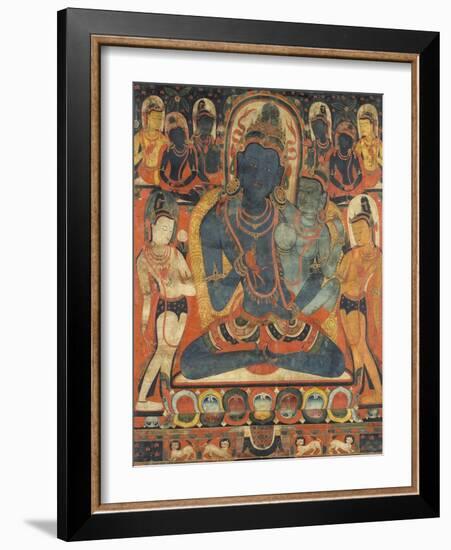 L'âdibuddha Vajrasattva (rDo-rje semsdpa') et sa parèdre-null-Framed Giclee Print
