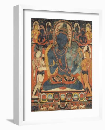 L'âdibuddha Vajrasattva (rDo-rje semsdpa') et sa parèdre-null-Framed Giclee Print