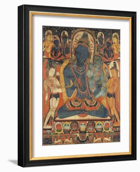 L'âdibuddha Vajrasattva (rDo-rje semsdpa') et sa parèdre--Framed Giclee Print