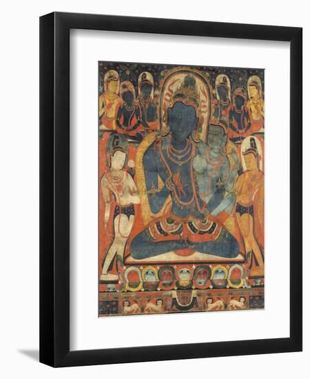 L'âdibuddha Vajrasattva (rDo-rje semsdpa') et sa parèdre-null-Framed Giclee Print