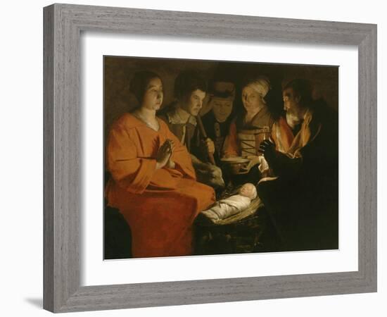 L'Adoration des bergers-Georges de La Tour-Framed Giclee Print