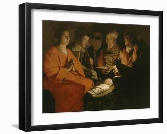 L'Adoration des bergers-Georges de La Tour-Framed Giclee Print