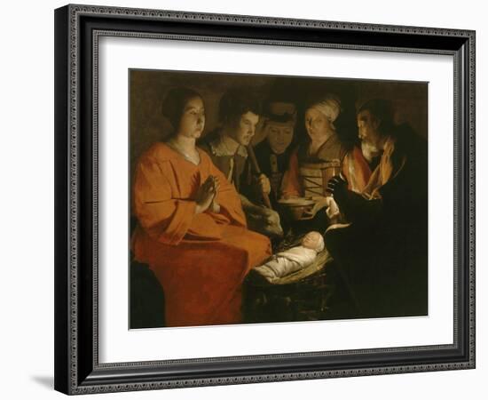 L'Adoration des bergers-Georges de La Tour-Framed Giclee Print