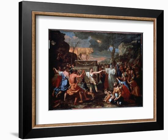 L'adoration Du Veau D'or (The Adoration of the Golden Calf). Le Peuple Hebreux Dansant Autour De L'-Nicolas Poussin-Framed Giclee Print