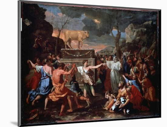 L'adoration Du Veau D'or (The Adoration of the Golden Calf). Le Peuple Hebreux Dansant Autour De L'-Nicolas Poussin-Mounted Giclee Print