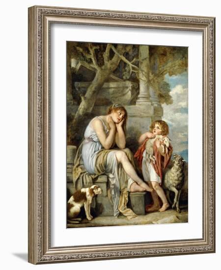 L'Agneau Cheri-Jean Baptiste Greuze-Framed Giclee Print