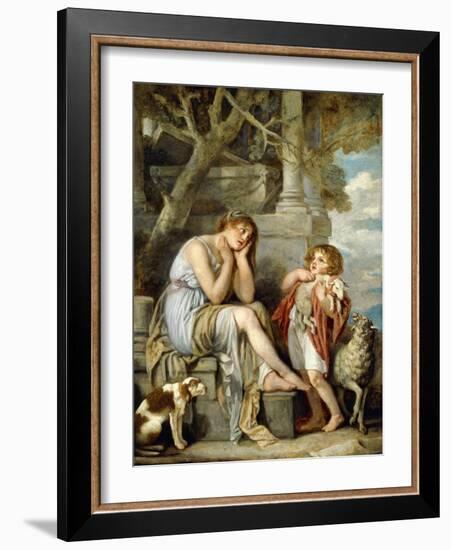L'Agneau Cheri-Jean Baptiste Greuze-Framed Giclee Print