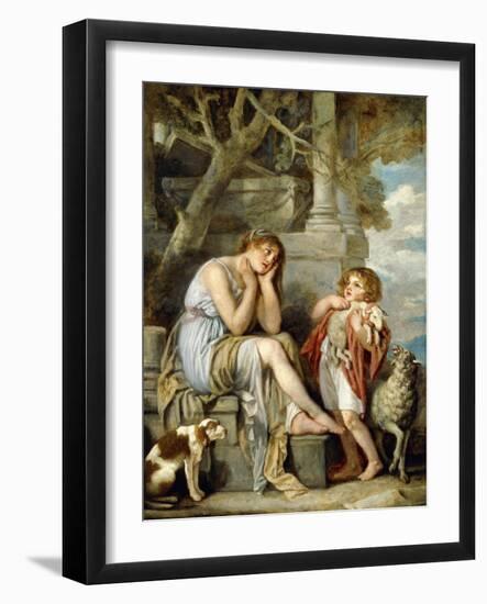 L'Agneau Cheri-Jean Baptiste Greuze-Framed Giclee Print