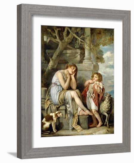 L'Agneau Cheri-Jean-Baptiste Greuze-Framed Giclee Print