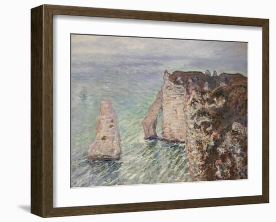 L'Aiguille and the Porte D'Eval, Etretat, 1886-Claude Monet-Framed Giclee Print