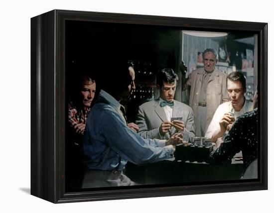 L'aine des Ferchaux by JeanPierreMelville with Jean Paul Belmondo and Charles Vanel, 1963 (d'apres -null-Framed Stretched Canvas