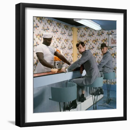 L'aine des Ferchaux by JeanPierreMelville with Jean Paul Belmondo and Charles Vanel, 1963 (d'apres -null-Framed Photo