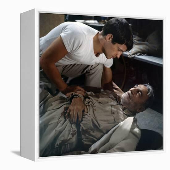 L'aine des Ferchaux by JeanPierreMelville with Jean Paul Belmondo and Charles Vanel, 1963 (d'apres -null-Framed Stretched Canvas