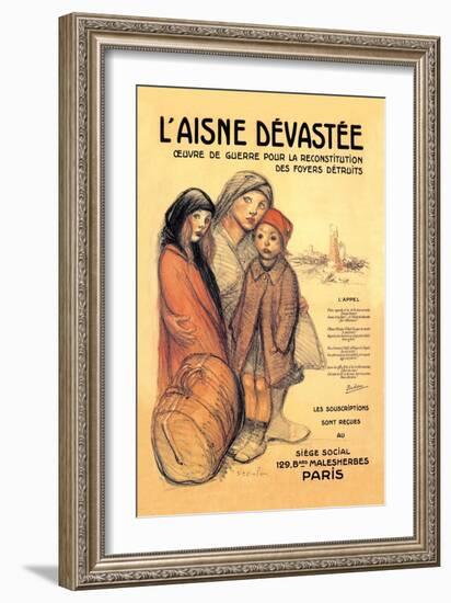 L'Aisne Devastee, c.1918-Théophile Alexandre Steinlen-Framed Art Print