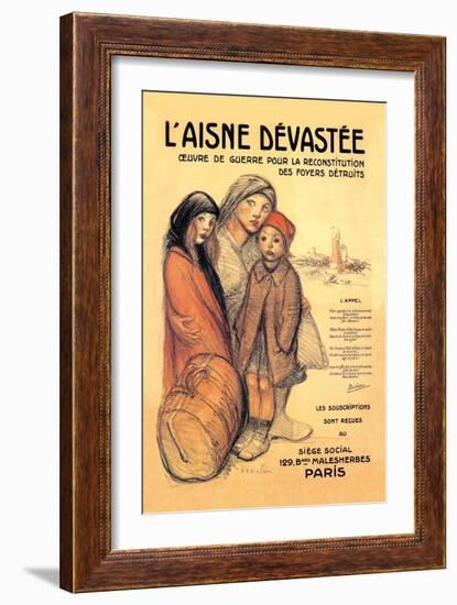 L'Aisne Devastee, c.1918-Théophile Alexandre Steinlen-Framed Art Print