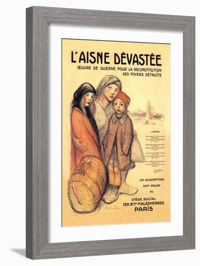 L'Aisne Devastee, c.1918-Théophile Alexandre Steinlen-Framed Art Print