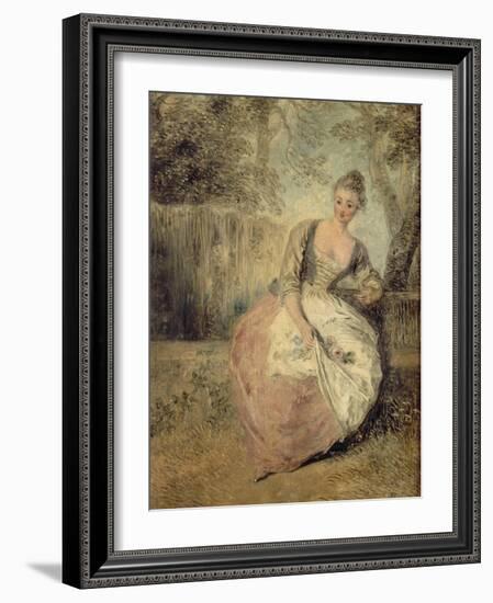 L'Amante Inquiète, 1716-1720-Jean Antoine Watteau-Framed Giclee Print