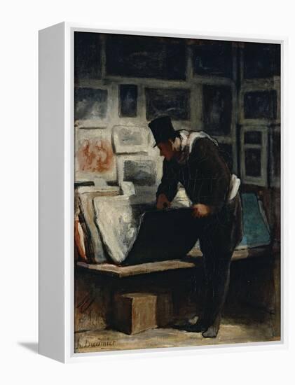 L'amateur d'estampes-Honoré Daumier-Framed Premier Image Canvas