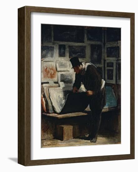 L'amateur d'estampes-Honoré Daumier-Framed Giclee Print