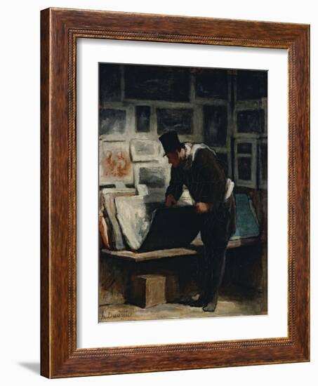 L'amateur d'estampes-Honoré Daumier-Framed Giclee Print