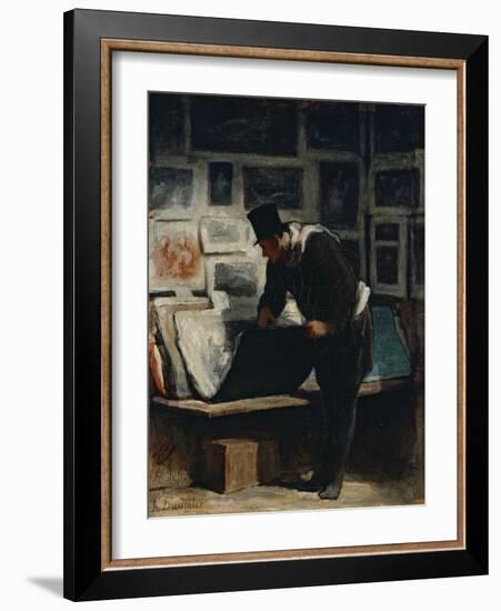 L'amateur d'estampes-Honoré Daumier-Framed Giclee Print