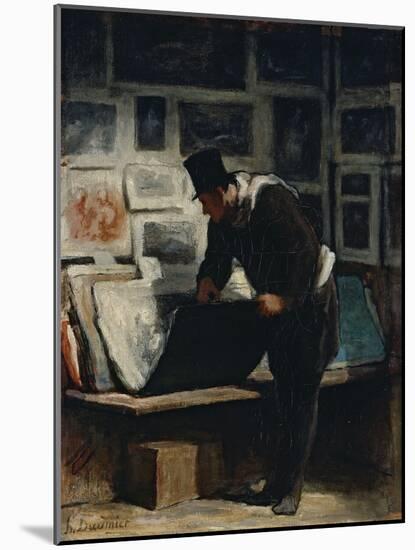 L'amateur d'estampes-Honoré Daumier-Mounted Giclee Print