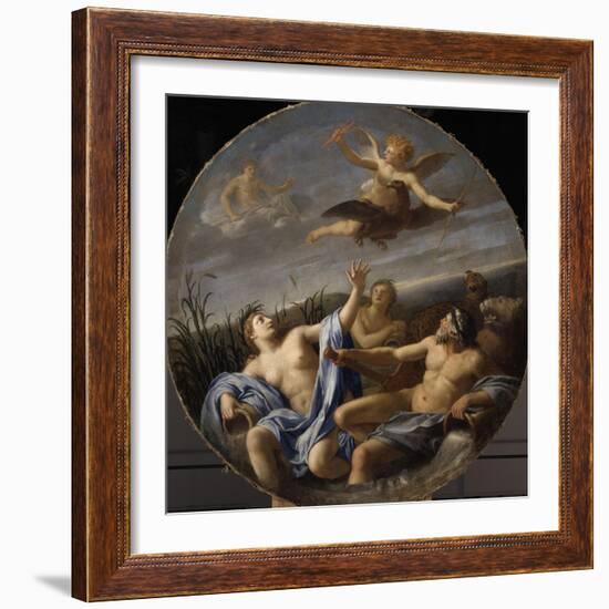 L'Amour dérobe la foudre à Jupiter-Eustache Le Sueur-Framed Giclee Print