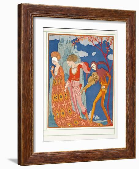 L'amour, Le Desir, at La Mort, from Personages De Comedie, Pub. 1922 (Pochoir Print)-Georges Barbier-Framed Giclee Print