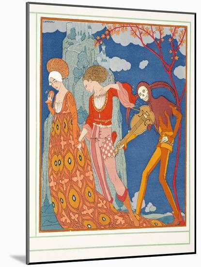 L'amour, Le Desir, at La Mort, from Personages De Comedie, Pub. 1922 (Pochoir Print)-Georges Barbier-Mounted Giclee Print