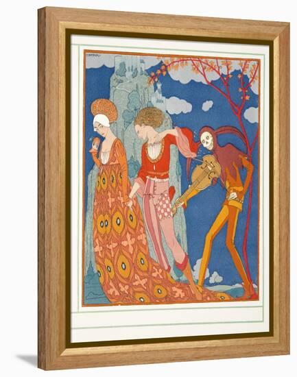 L'amour, Le Desir, at La Mort, from Personages De Comedie, Pub. 1922 (Pochoir Print)-Georges Barbier-Framed Premier Image Canvas